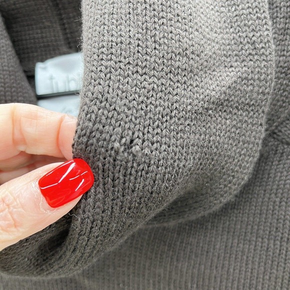 Tubino Sweater Brown Knit Merino Wool Blend Short Sleeve Cowl Italy - Picture 5 of 12